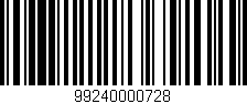 Código de barras (EAN, GTIN, SKU, ISBN): '99240000728'