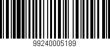 Código de barras (EAN, GTIN, SKU, ISBN): '99240005189'