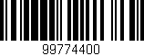 Código de barras (EAN, GTIN, SKU, ISBN): '99774400'
