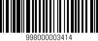 Código de barras (EAN, GTIN, SKU, ISBN): '998000003414'