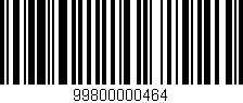 Código de barras (EAN, GTIN, SKU, ISBN): '99800000464'