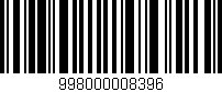 Código de barras (EAN, GTIN, SKU, ISBN): '998000008396'