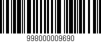 Código de barras (EAN, GTIN, SKU, ISBN): '998000009690'