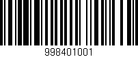 Código de barras (EAN, GTIN, SKU, ISBN): '998401001'