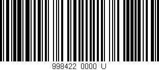 Código de barras (EAN, GTIN, SKU, ISBN): '998422/0000_U'