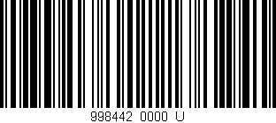 Código de barras (EAN, GTIN, SKU, ISBN): '998442/0000_U'