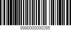 Código de barras (EAN, GTIN, SKU, ISBN): '9990000000265'