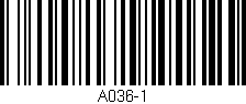 Código de barras (EAN, GTIN, SKU, ISBN): 'A036-1'
