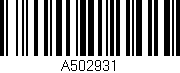 Código de barras (EAN, GTIN, SKU, ISBN): 'A502931'