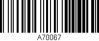 Código de barras (EAN, GTIN, SKU, ISBN): 'A70067'