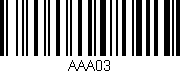 Código de barras (EAN, GTIN, SKU, ISBN): 'AAA03'
