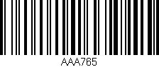 Código de barras (EAN, GTIN, SKU, ISBN): 'AAA765'