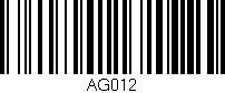 Código de barras (EAN, GTIN, SKU, ISBN): 'AG012'