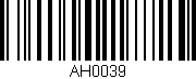 Código de barras (EAN, GTIN, SKU, ISBN): 'AH0039'