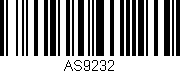 Código de barras (EAN, GTIN, SKU, ISBN): 'AS9232'