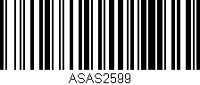 Código de barras (EAN, GTIN, SKU, ISBN): 'ASAS2599'