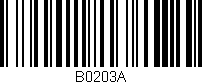 Código de barras (EAN, GTIN, SKU, ISBN): 'B0203A'