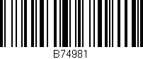 Código de barras (EAN, GTIN, SKU, ISBN): 'B74981'