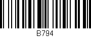 Código de barras (EAN, GTIN, SKU, ISBN): 'B794'