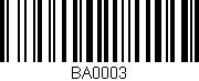 Código de barras (EAN, GTIN, SKU, ISBN): 'BA0003'