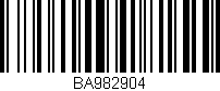 Código de barras (EAN, GTIN, SKU, ISBN): 'BA982904'