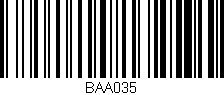 Código de barras (EAN, GTIN, SKU, ISBN): 'BAA035'