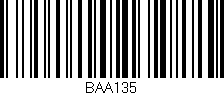 Código de barras (EAN, GTIN, SKU, ISBN): 'BAA135'