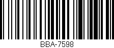 Código de barras (EAN, GTIN, SKU, ISBN): 'BBA-7598'