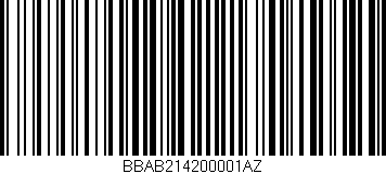 Código de barras (EAN, GTIN, SKU, ISBN): 'BBAB214200001AZ'