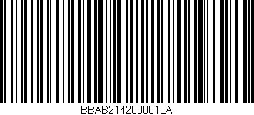 Código de barras (EAN, GTIN, SKU, ISBN): 'BBAB214200001LA'