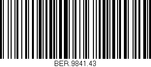 Código de barras (EAN, GTIN, SKU, ISBN): 'BER.9841.43'