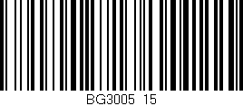 Código de barras (EAN, GTIN, SKU, ISBN): 'BG3005/15'