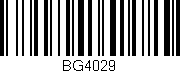 Código de barras (EAN, GTIN, SKU, ISBN): 'BG4029'
