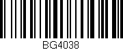 Código de barras (EAN, GTIN, SKU, ISBN): 'BG4038'