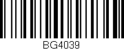 Código de barras (EAN, GTIN, SKU, ISBN): 'BG4039'