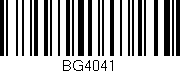 Código de barras (EAN, GTIN, SKU, ISBN): 'BG4041'