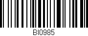 Código de barras (EAN, GTIN, SKU, ISBN): 'BI0985'