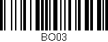 Código de barras (EAN, GTIN, SKU, ISBN): 'BO03'