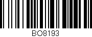 Código de barras (EAN, GTIN, SKU, ISBN): 'BO8193'