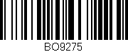Código de barras (EAN, GTIN, SKU, ISBN): 'BO9275'