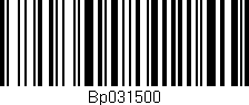 Código de barras (EAN, GTIN, SKU, ISBN): 'Bp031500'