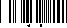 Código de barras (EAN, GTIN, SKU, ISBN): 'Bp032700'
