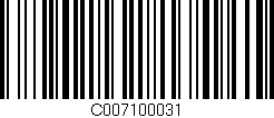 Código de barras (EAN, GTIN, SKU, ISBN): 'C007100031'