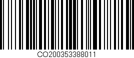 Código de barras (EAN, GTIN, SKU, ISBN): 'CO200353388011'