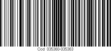 Código de barras (EAN, GTIN, SKU, ISBN): 'Cód:035360-035363'