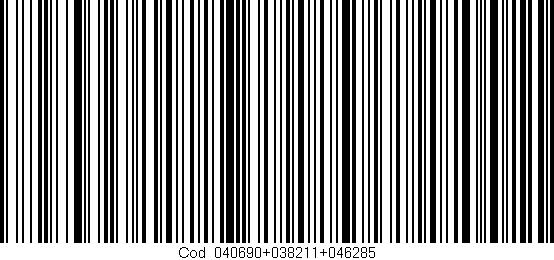 Código de barras (EAN, GTIN, SKU, ISBN): 'Cód:040690+038211+046285'