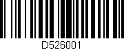 Código de barras (EAN, GTIN, SKU, ISBN): 'D526001'