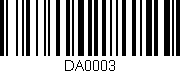 Código de barras (EAN, GTIN, SKU, ISBN): 'DA0003'