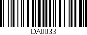 Código de barras (EAN, GTIN, SKU, ISBN): 'DA0033'