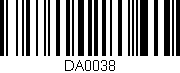 Código de barras (EAN, GTIN, SKU, ISBN): 'DA0038'